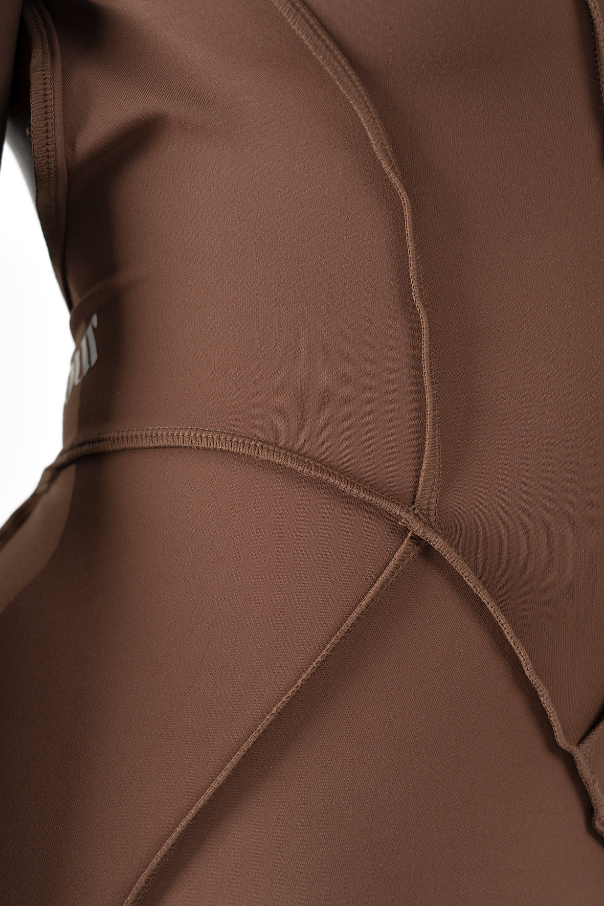 Long Sleeve Cocoa Open-Back Catsuit