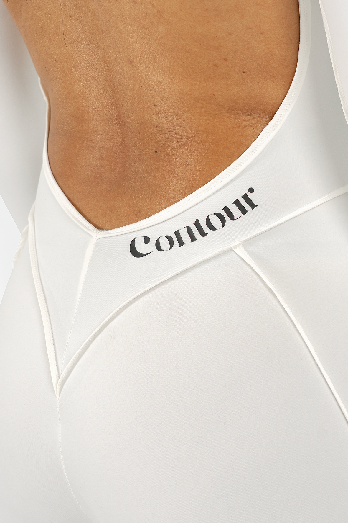 Long Sleeve White Open-Back Catsuit